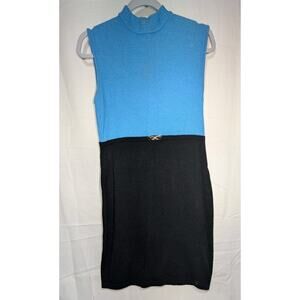 St. John Collection by Marie Gray Women's Blue‎ Black Colorblock Knit Sleeveless